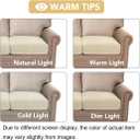 H.VERSAILTEX High Stretch Individual Seat Cushion Covers Sofa Slipcovers Couch Cushion Covers Sofa Covers Featuring Jacquard Textured Twill Fabric (2 Pack for 2 Cushion Loveseat, Natural, Medium)