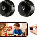 Small Spy Camera Room Camera WiFi Home Security Camera Mini Hidden Camera Video Recorder Night Vision Live Feed Playback Phone App Control, 2 Packs