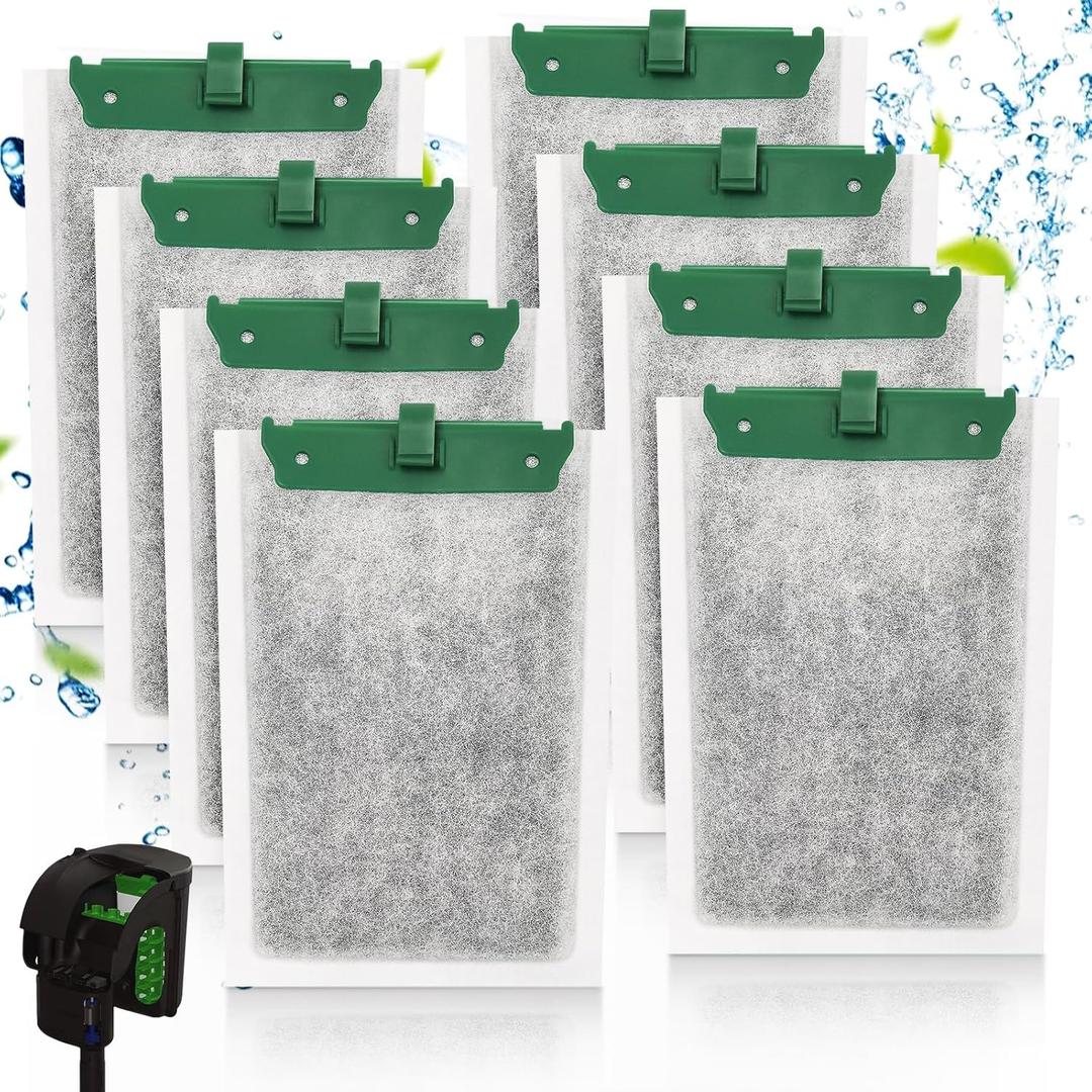 Medium Filter Cartridges Compatible with Tetra Whisper Bio-Bag Filter, Fish Tank Aquarium Filter Cartridges Replacement for Whisper PF10 10i IQ10 Filters (8 Pack)