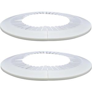 Flange Pipe Cover Decoration, 7.48 to 8.66 in (190-220mm) PP Plastic Escutcheon Collar Water Drain Line Cover, Reinforced Type Plumbing Cover Plates for Wall Tube Decor White, 2pcs
