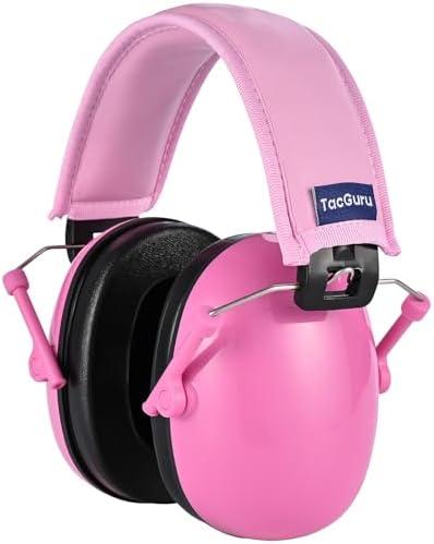 Pack of 2, TacGuru 130 Solid Color Edition, Kids Ear Protection Earmuffs, Hearing Protection for Kids, One Size for 3-16 Yr Old