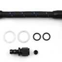 Braided AN6 Dual Feed Carb Fuel Line Double Pump for Holley 4150 Carburetor with Vacuum Pressure Gauge