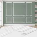 DODOKIE Peel and Stick Wall Molding Kit, Pre Cut Molding Wainscoting Panels for Interior Home Wall Moulding Dcor Living Room Decoration, Self-Adhesive Ready to Assemble White (3 Set, 48 x 78 in) (48*78in*1pcs+24*78in*2pcs)