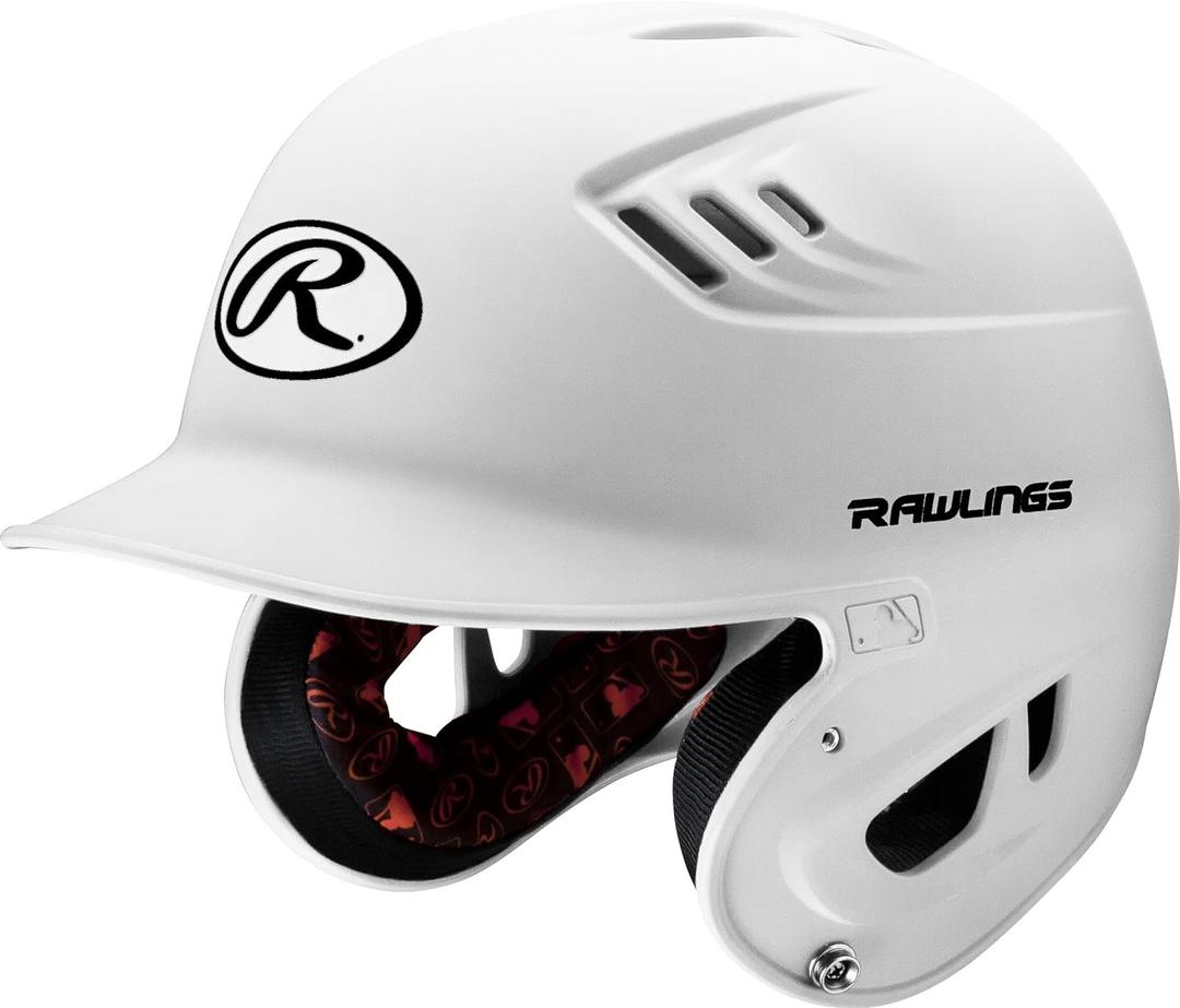 Rawlings | R16 Velo Baseball Batting Helmet | Matte | JR & SR Sizes | Multiple Colors (SR (6 7/8 - 7 5/8), Matte White)