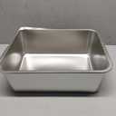 Kirecoo Stainless Steel Cat Litter Box - Metal High Sided Cat Pan, Large Stainless Steel Box, Indoor Litter Tray, Non Stick, No Smell, Easy to Clean, Pet Toilet Supplies for Kitten, Kitty, Rabbit