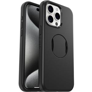 OtterBox iPhone 15 Pro MAX (Only) OtterGrip Symmetry Series Case - Black, Built-in Grip, Sleek case, Snaps to MagSafe, Raised Edges Protect Camera & Screen