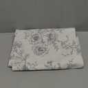 Floral Linen Table Cloth 55 x 84 inch Rustic Vintage Farmhouse Tablecloth Gray Pattern Printed on Cream Linen Tablecloth Rectangle Burlap Textured Fabric Table Cover Home Decor Holiday