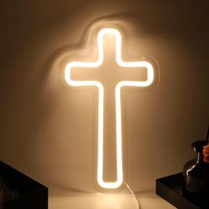 Cross Led Sign For Wall Decor Small Cross Light Up Signs Wall Art for Bedroom Wall Decor Holiday Birthday Gift