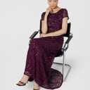 Adrianna Papell Women's Scoop Back Long Dress (Purple, M)