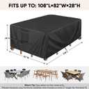 BALEINE Patio Furniture Covers, Outdoor Furniture Covers Waterproof, Heavy Duty Oxford Patio Table Cover for Outdoor Table, Chair, Sofa, Desk (Black, 108"L x 82"W x 28"H)
