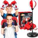 Springflower Big Punching Bag for Kids Included 2 Pack Boxing Gloves, Boxing Toys for Boys, Boxing Bag Sets with Height Adjustable Stand, for Boys & Girls Age 5 6 7 8 9 10 Years Old