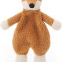 Apricot Lamb Stuffed Animals Security Blanket Yellow Fox Infant Nursery Character Blanket Luxury Snuggler Plush(Yellow Fox, 10 Inches)