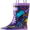 OAKI Toddler Rain Boots - Perfect Kids Rain Boots for Any Weather - Durable Rubber Baby Rain Boots Keep Little Feet Dry, Lightweight Waterproof with Easy-on Handle, Size:5T