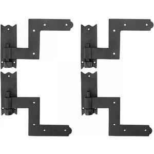 Renovators Supply Manufacturing Pack of 2 Wrought Iron Lift-Off Pintle Shutter Hinges  6.5" Black Colonial Window & Gate Hardware
