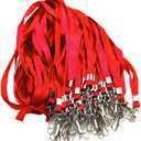 Beebel Red Lanyard Bulk Lanyards for Id Badges Flat Lanyard with Badge Clip Swivel Hook 50 Pack