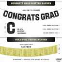 Graduation Decorations 2026 | Congrats Grad Banner Set | Black and Gold Graduation Decorations | Black Congrats Grad Sign with Gold Fringe Backdrop for Graduation Party Decorations - KatchOn