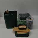 32PCS Dark Green Bathroom Accessories Set with Shower Curtain,Rugs,Trash Can,3PCS Lotion Soap Dispenser, Toothbrush Holder, Soap Dish,Tumbler Cup,6PCS Wood Tags Bath Accessories with Tray for Bathroom