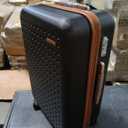 Kono 24 Inch Luggage Medium checked Lightweight Hardside Suitcase with Spinner Wheels & Built-in TSA Lock, Black