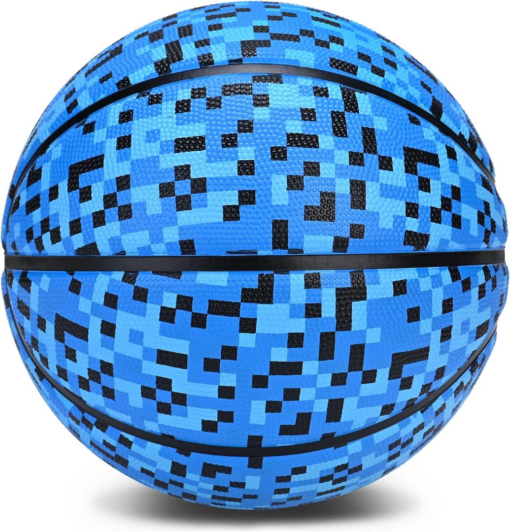 Official Rubber Basketball Outdoor Indoor Mens Basketball for Kids Youth Teen Boys and Girls Gift Ideas(Without Pump) Size 5