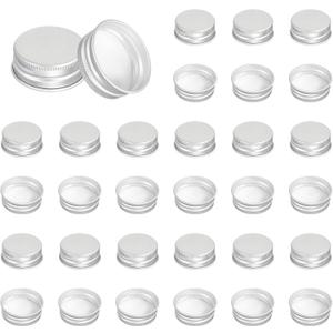 PATIKIL 32mm Metal Round Screw Lids, 36 Pcs Aluminum Mason Jar Lids Screw Top Caps for Lab Home Storage Jars Gallon Jugs Glass Snack Containers Liquid Storage, Silver Tone