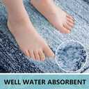 Arotive Microfiber Bathroom Rugs, Shaggy Soft and Absorbent Contour Toilet Rugs, Non-Slip, Thick Plush Machine Washable Dry Bath Mats for Toilet Base, 30x20, Airy Blue, Rectangular