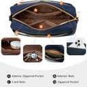 Fashion Small Leather Crossbody Bags for Women Trendy Casual Cross Body Handbags Crossover Travel Purses with Zipper Pockets (Darkblue)