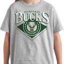 Junk Food NBA Court Classic - Kids Short Sleeve Fan T-Shirt for Boys and Girls (Large, Grey)