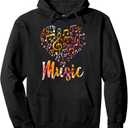 Musician Gift Musical Instrument Music Notes Treble Clef Pullover Hoodie, L