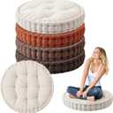 Jerify 4 Pcs Brown Tones Large Floor Pillow Cushion, Round 20 x 20