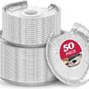 50PC COZZIVITA Round Electric Stove Burner Covers - Stove Top Covers for Electric Stove Thicker Aluminum Foil Burner Liners - Disposable Stove Top Protector (25 * 6 Inch and 25 * 8 Inch)