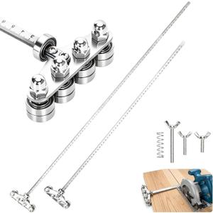 2 Pack Positioning Calipers for Circular Saw, 23.6" & 31.5" Adjustable Cutting Guides, Four-Axis Precision Measuring Tool for Woodworking, Accurate Parallel Positioning Rail for Straight Cuts（Metric）