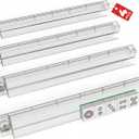 Permium Mahjong Racks with Pushers 4-Piece Set Clear Acrylic Mahjong Tiles Racks with Built-in Pushers Mahjong Accessories Transparent Mahjong Tile Holder