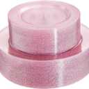 WDF 120pcs Pink Plastic Plates Disposable - Clear Pink Glitter Plates for Valentine's Day/Wedding including 60PCS Dinner Plates 10.25inch and 60PCS Salad Plates 7.5inch for Wedding/Party