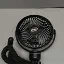 10L0L Golf Cart Fan - Universal Mount, 8000mAh Battery, 3-Speed Fan, LED Light, 56-Hour Runtime, Reverse Charging Function for Yamaha EZGO Club Car Golf Cart, Black