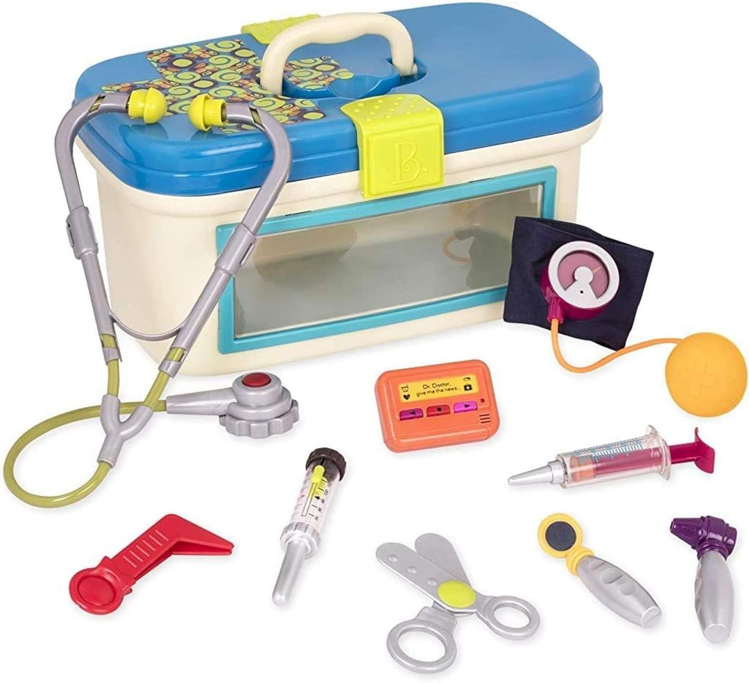 B. toys  Doctor Play Set For Kids  Kids Doctor Toys  10 Pieces  Realistic Medical Tools  Pretend Play Kit For Toddlers  Dr. Doctor (10 Pcs)