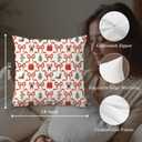 Coquette Red Bow Christmas Pillow Covers 18x18, Christmas Decorations for Home, Vintage Merry Xmas Holiday Decorative Pillow Covers for Couch Sofa Bedroom Living Room Home (Style01)