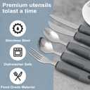 Adaptive Utensils, Weighted Utensils for Hand Tremors, Utensils for Parkinsons Patients,Elderly,Arthritis,Weak Hand Grip,Tremors & Handicapped. Stainless Steel Knife,Fork and Spoons Set (Regular 4pcs)