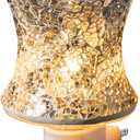 Mosaic Glass Plug-in Fragrance Wax Melt Warmer, Decorative Pluggable Night Light (Silver Grey)