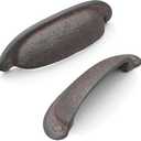 Hickory Hardware 10 Pack Solid Core Kitchen Cabinet Pulls, Luxury Cabinet Handles, Hardware for Doors & Dresser Drawers, 3 Inch & 3-3/4 Inch (96mm) Hole Center, Rustic Iron, Refined Rustic Collection