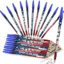 Jetec 48 Pcs Veterans Day Gift Pens American Flag Ballpoint Pens Bulk Patriotic Party Favors Plastic Black Ink Stick Supply for Veteran Day Memorial Home Office USA Souvenirs Gifts Decoration