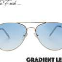 The Fresh Classic Metal Frame Mirror Lens Aviator Sunglasses with Gift Box (28-gold)