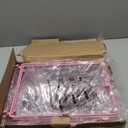 HapiRm Over Door Organizer Storage - Hanging Door Organizer with 4 Metal Large Capacity Baskets and Adjustable Coat Hook for Bathroom Bedroom Kitchen Pantry Closet Cabinet (Pink)