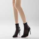 Mcool Mary 12 Pairs Women's Sheer Ruffled Socks Frilly Ankle High Nude Nylon Stocking Ultra Thin Cool Silk Socks for Women (5-9, Black*3+nude*3+grey*3+white*3)