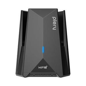 PLERY BE6500 USB WiFi 7 Adapter for Gaming 4K Streaming, Tri-Band 6500Mbps Wireless Dongle for Desktop PC with Type-C to USB 3.0, Driver-Free for Home Office & Entertainment, Support Windows 11/10