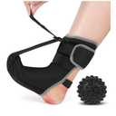 Plantar Fasciitis Night Splint Sock with Massage Ball for Tension Relief, Alleviate Pain from Plantar Fasciitis, Arch Pain, Heel Spur, Foot-drop and Achilles Tendonitis, Soft and Comfortable Foot Brace for Men and Women, Medium-Black