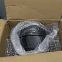 bUCLA 100 Pieces Black and Gold Plastic Dinner Plates - 10.25 inch Black Disposable Plates with Gold Rim - Ideal for Party, Graduation & New Year