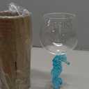 Supreme Housewares Seahorse Stem Glasses, Blue Seahorse-Shaped Reusable Shatterproof Acrylic Glass for Red or White, Poolside, Outdoors, Parties, 18 oz, Set of 2