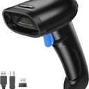 Bluetooth 1D&2D Barcode Scanner, 3-in-1 Bluetooth & USB Wired & 2.4G Wireless QR Barcode Reader, PDF417 Data Matrix Handheld Bar Code Scanner Work with Windows, Android, iOS (TM-10B)