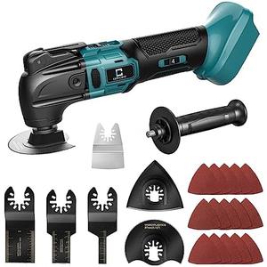 Cordless Oscillating Tool Compatible with Makita Battery, 21000 OPM Max Brushless-Motor Tool with Auxiliary Handle, Oscillating Multi-Tool for Scraping, Sanding,Cutting Wood(Tool only)