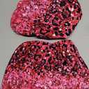 Computer Office Chair Seat Cover, Soft Stretch Universal Desk Rotating Chair Slipcover, Removable Washable Chair Protector Cover - Hot Pink Glitter Sparkle with Black Pink Glitter Leopard